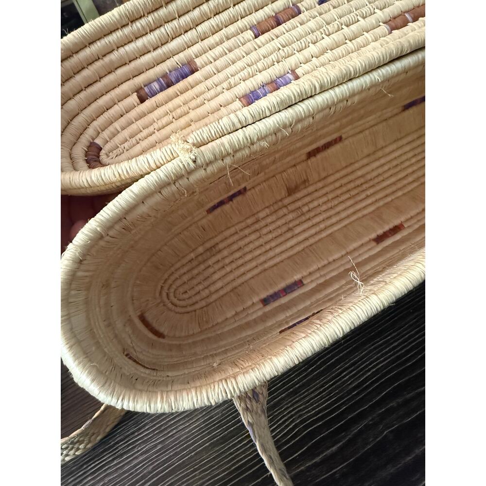 Vintage Raffia Large Structured Dropped Shoulder … - image 3